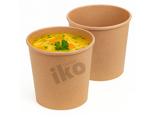 Kraft posuda za juhu s poklopcem, smeđa, 90x110mm, 760ml, 250/1